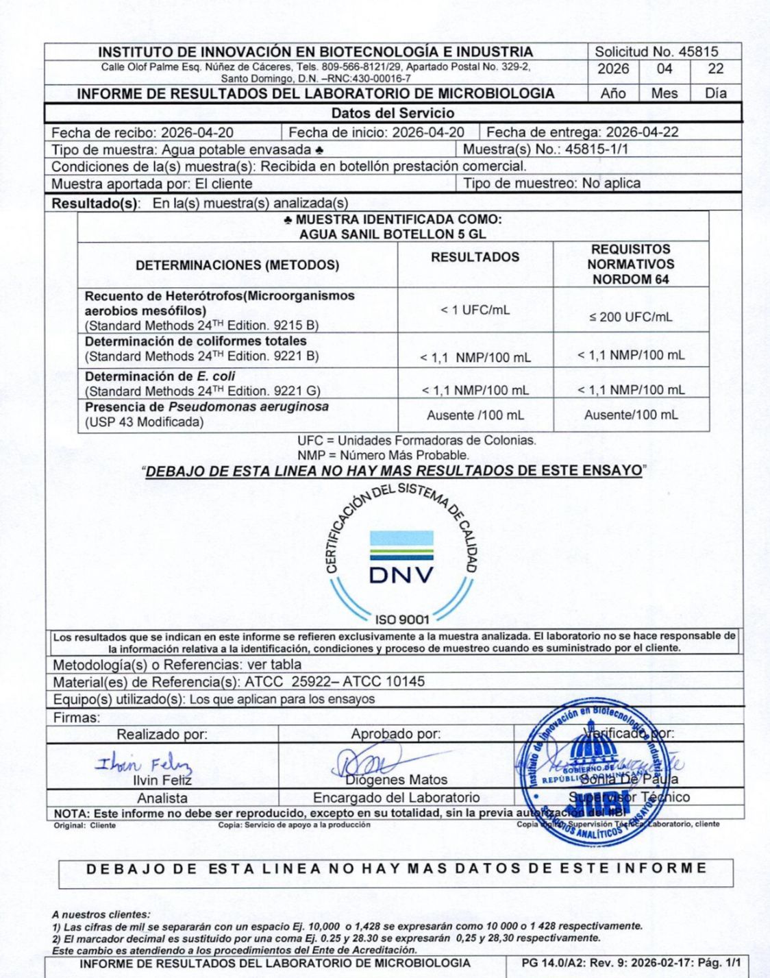 Certificado de Registro Sanitario
